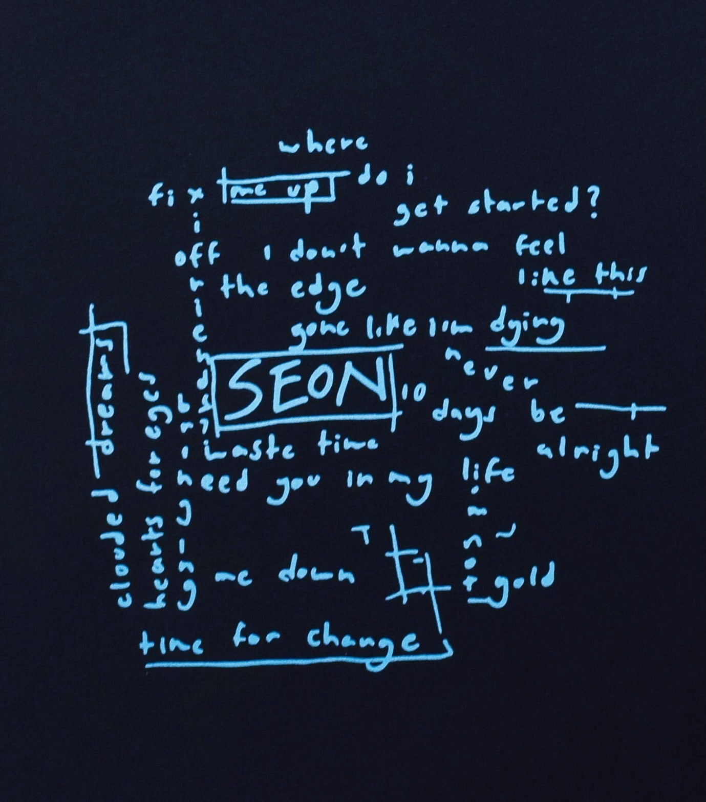 blue song title tee